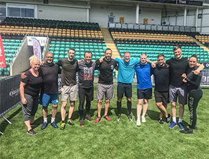 Our Tough Mudder 5K team at Franklin's Gardens in Northampton