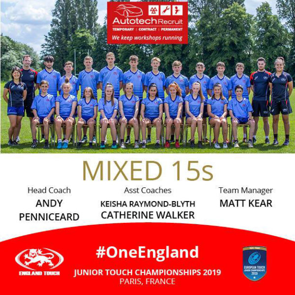 England Mixed 15s Touch Team Autotech Recruit proudly sponsors England Mixed 15s Touch Team at Junior Touch Championships 2019