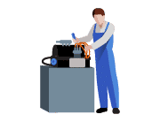 Illustration of vehicle technician working