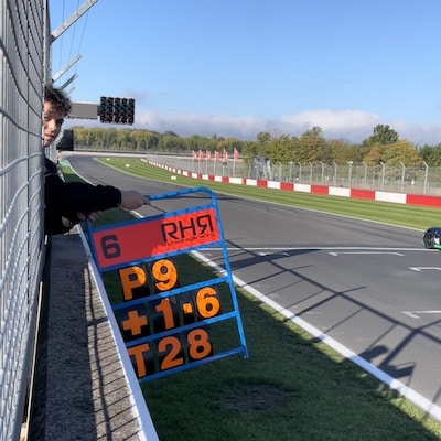 Our competition winner Jack on pit wall