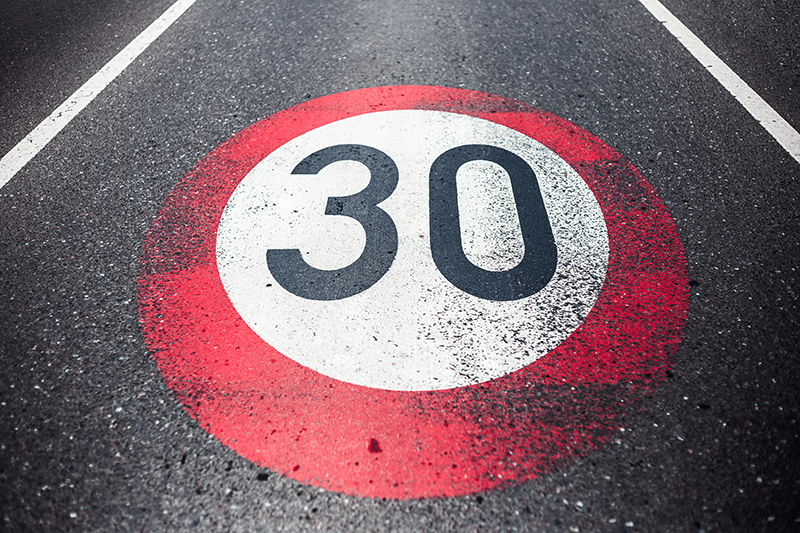 30 miler per hour speed limit